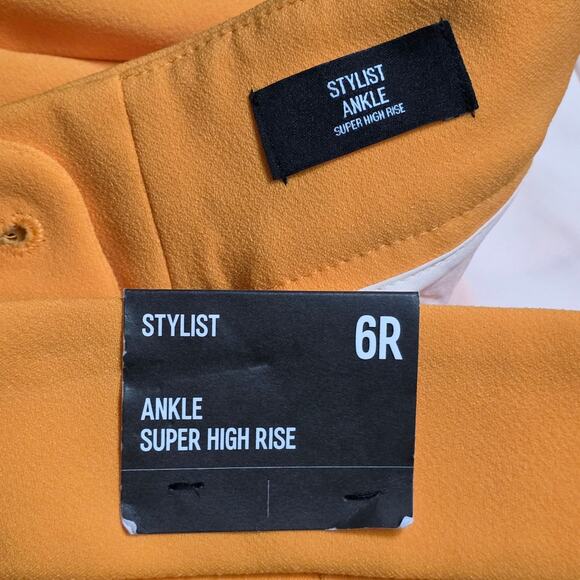 Express Stylist Super High Waisted Pleated Ankle Pant Women’s 6R Orange NWT - Picture 3 of 8